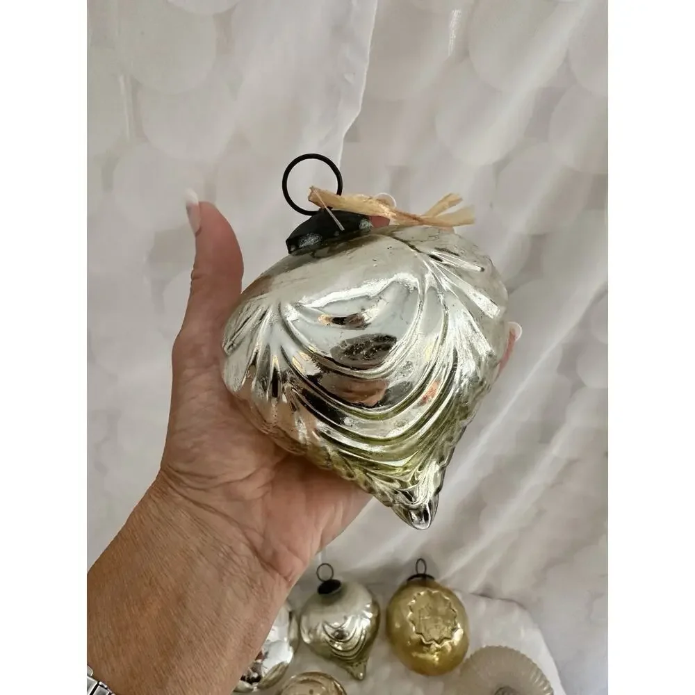 Lot Of 13 X LARGE Handblown Glass Christmas Ornament Balls High End Quality